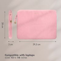 Selencia Corduroy Laptop hoes 15-16 inch - Laptopsleeve - Soft Blush