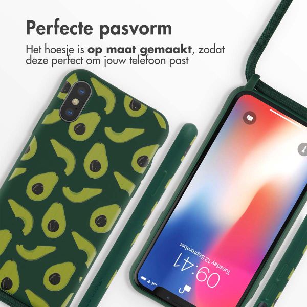 imoshion Siliconen design hoesje met koord iPhone X / Xs - Avocado Green