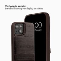 Selencia Nova Real Leather Backcover met Koord en Pashouder Apple iPhone 14 / 13 - Dark Chocolate