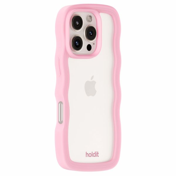 Holdit Wavy Case iPhone 16 Pro Max - Pink / Transparent