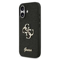 Guess 4G Metal Logo Glitter Backcover Apple iPhone 17 - Zwart