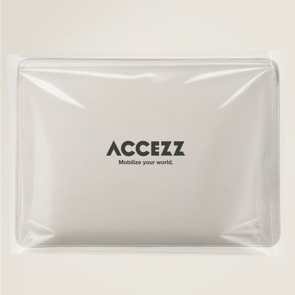 Accezz Leather laptop sleeve 13 inch - Beige