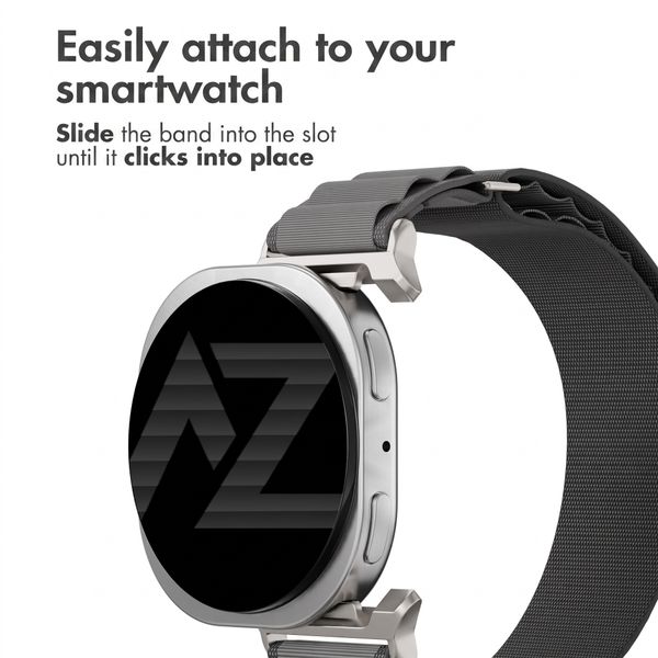 Accezz Nylon Alpine Band Samsung Galaxy Watch 9 (40/44mm) / Watch 8 (40/44mm) / Classic (46mm) - Dark Grey
