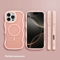Selencia Wavy Backcover met MagSafe Apple iPhone 16 Pro Max - Soft Pink