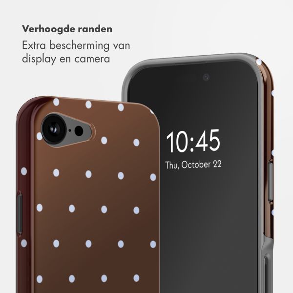 Selencia Vivid Backcover met MagSafe Apple iPhone 17e / 16e - Happy Dots Chocolate