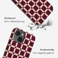 Selencia Vivid Backcover met MagSafe Apple iPhone 14 - Check This Burgundy