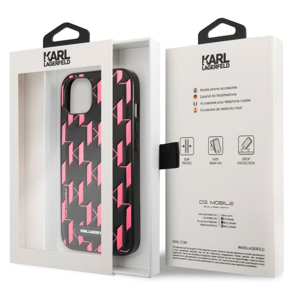 Karl Lagerfeld Hardcase Backcover Monogram Plaque iPhone 13 - Roze