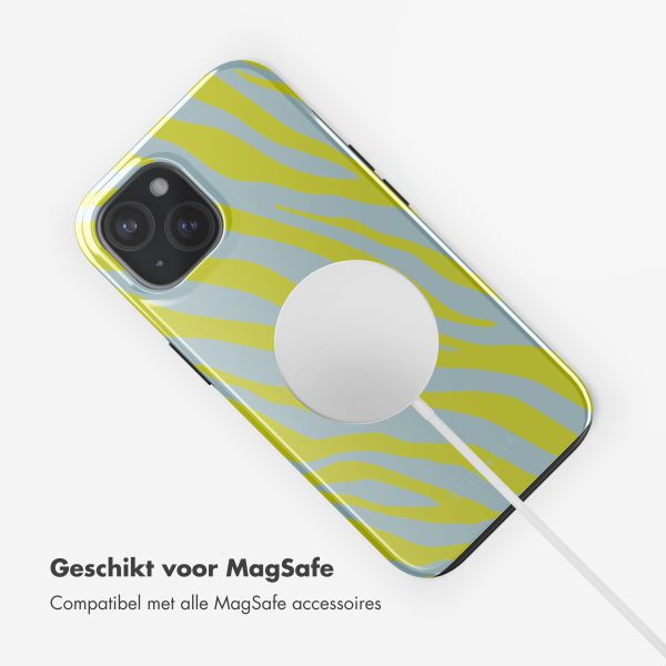 Selencia Vivid Backcover met MagSafe Apple iPhone 15 - Zebra Winter Sky Titanium Yellow