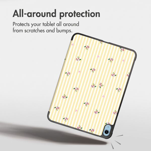 imoshion Design Trifold Case Apple iPad 11 (2025) 11 inch A16 / iPad 10 (2022) 10.9 inch - Garden Stripes