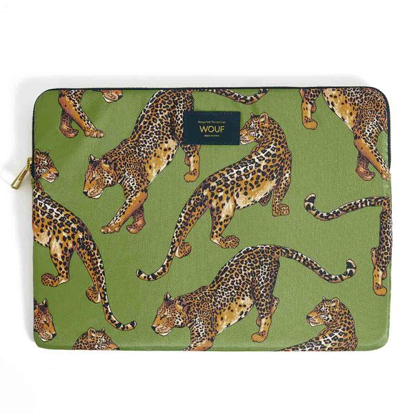 Wouf Daily Laptop hoes 13-14 inch - Laptopsleeve - Olive Leopard