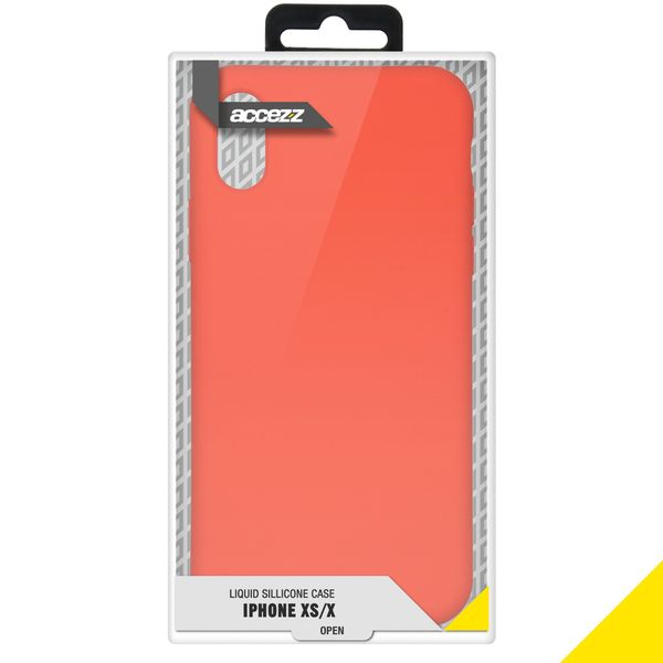 Accezz Liquid Silicone Backcover iPhone Xs / X - Nectarine