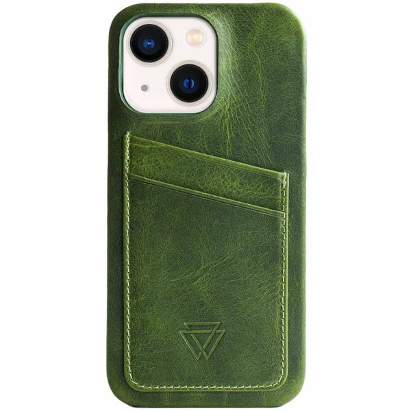 Wachikopa Full Wrap C.C. Backcover met 2 pashouders Apple iPhone 13 - Forest Green