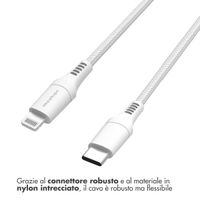 imoshion Lightning naar USB-C kabel - Non-MFi - Gevlochten textiel - 3 meter - Wit - Apple iPhone 6