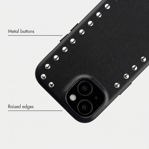 Selencia Studs Back Cover with MagSafe Apple iPhone 15 - Velvet Black