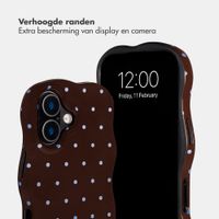 Selencia Vivid Wavy Backcover met MagSafe Apple iPhone 16 - Happy Dots Chocolate