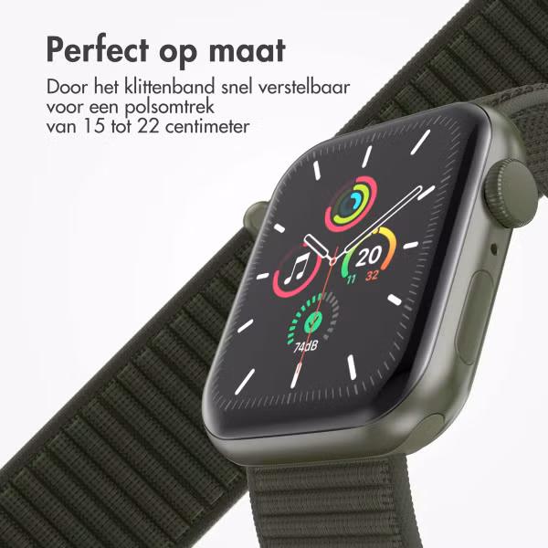 imoshion Nylon bandje Apple Watch Series 1 t/m 11 / SE / Ultra (44/45/46/49 mm) - Army Green