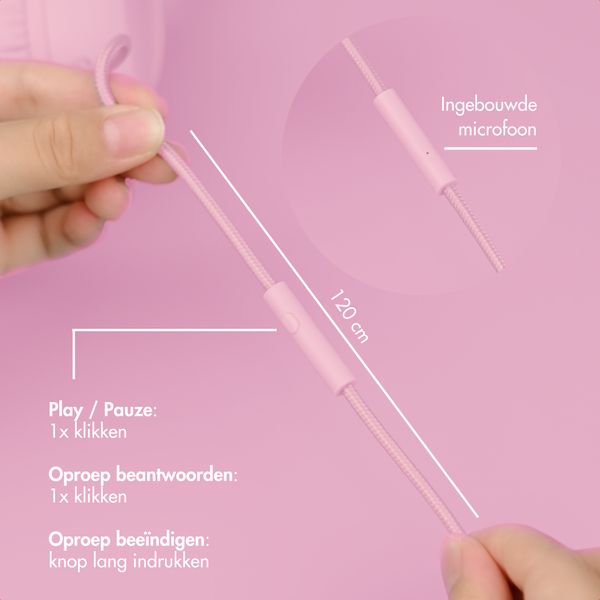 imoshion Kinderkoptelefoon met Draad - AUX kabel - Decibelbegrenzer - Candy Pink