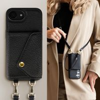 Selencia Sera Phone Case with Cord and Envelope Card Holder Apple iPhone 17e / 16e - Black