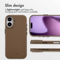 Accezz Leather Back Cover with MagSafe Apple iPhone 17 - Coffee Brown