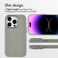 Accezz Leather Back Cover with MagSafe Apple iPhone 14 Pro - Light Grey
