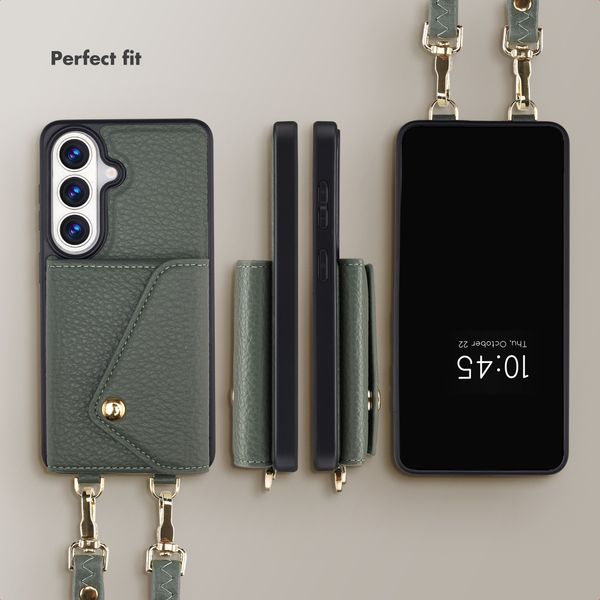 Selencia Sera Phone Case with Cord and Envelope Card Holder Samsung Galaxy S26 - Sage Green