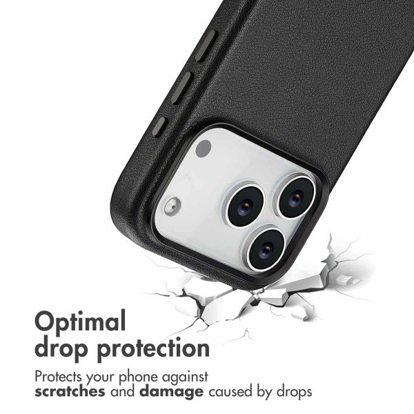 Accezz Leather Back Cover with MagSafe Apple iPhone 17 Pro - Onyx Black