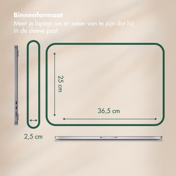 Selencia Corduroy Laptop hoes 15-16 inch - Laptopsleeve - Sage Green