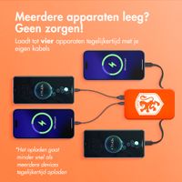 Powerbank 10.000 mAh met geïntegreerde kabels - Quick Charge en Power Delivery - Oranje Leeuwin