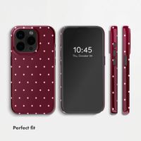 Selencia Vivid Back Cover Apple iPhone 15 Pro - Happy Dots Burgundy