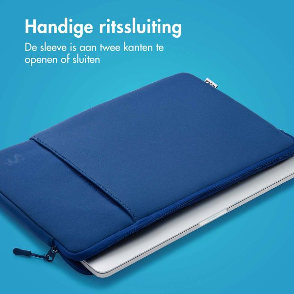 imoshion Laptop hoes 15-16 inch - Laptopsleeve met vak - Cobalt Blue