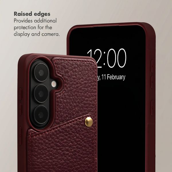 Selencia Nova Phone Case with Cord and Card Holder Samsung Galaxy S26 - Bold Burgundy