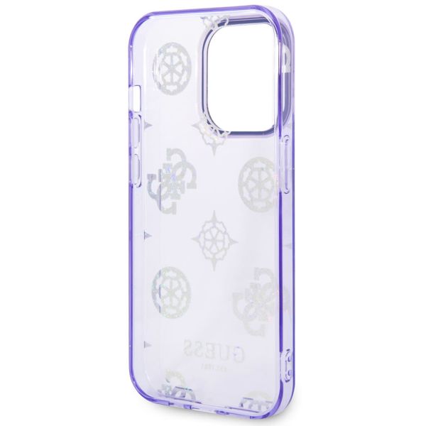 Guess Peony Glitter Backcover iPhone 14 Pro Max - Lila