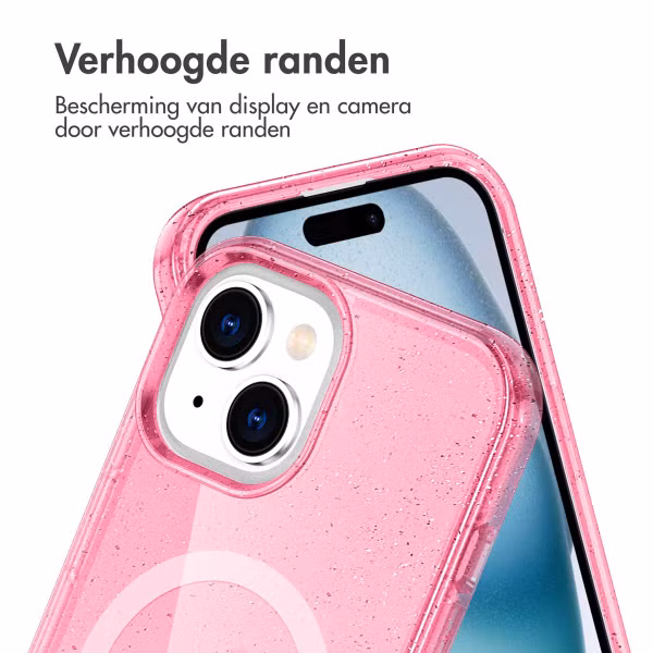 imoshion Sparkle Backcover met MagSafe Apple iPhone 15 - Glitter Roze