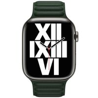 Apple Leather Link Apple Watch Series 1-10 / SE / Ultra (2) - 42/44/45/46/49 mm - Maat S/M - Sequoia Green