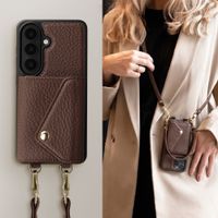 Selencia Sera Telefoonhoes met Koord en Envelop Pashouder Samsung Galaxy S26 - Chocolate Brown