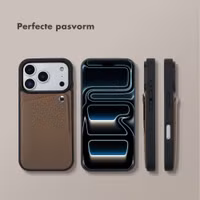 Selencia Riva Backcover met Pashouder Apple iPhone 17 Pro Max - Mocha Brown