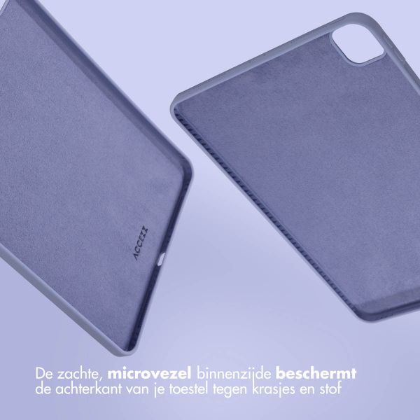 Accezz Liquid Silicone Backcover met penhouder iPad Pro 11 (2018/2020/2021/2022) - Lila