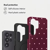 Selencia Vivid Back Cover Samsung Galaxy S26 Ultra - Happy Dots Burgundy