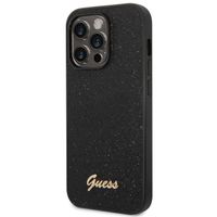 Guess Glitter Flakes Backcover Apple iPhone 14 Pro - Zwart