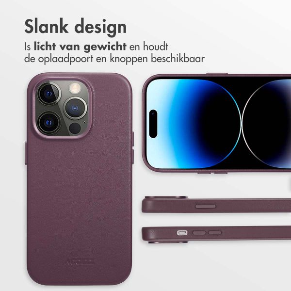 Accezz MagSafe Leather Backcover Apple iPhone 14 Pro - Heath Purple