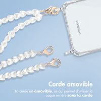 imoshion Backcover met koord + armband Apple iPhone 15 Pro - Parels Hartjes
