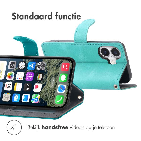imoshion Bookcase met koord Apple iPhone 16 - Turquoise