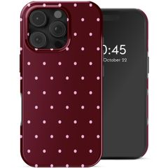 Selencia Vivid Backcover met MagSafe Apple iPhone 16 Pro - Happy Dots Burgundy