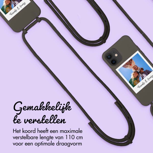 Gepersonaliseerd Color Backcover MagSafe met afneembaar koord en polaroid  iPhone 12 Pro - Black Coffee