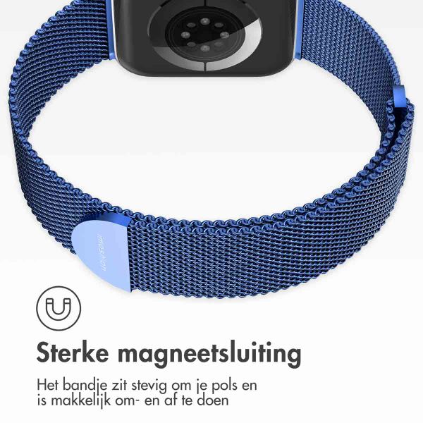 imoshion Milanees magnetisch bandje Apple Watch Series 1 t/m 9 / SE (38/40/41 mm) | Series 10 (42 mm) - Maat S - Blauw