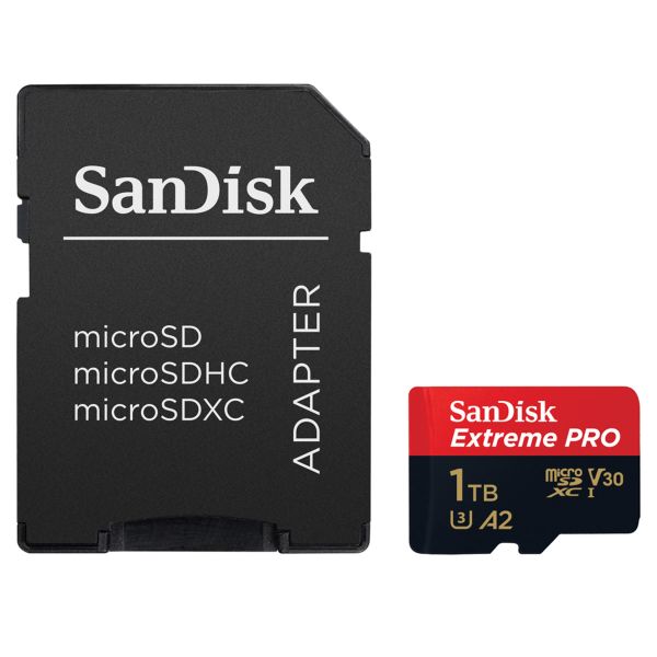 SanDisk microSD Extreme PRO - 1TB - Inclusief SD adapter en RescuePro Deluxe - UHS-I/U3/Full HD/4K UHD