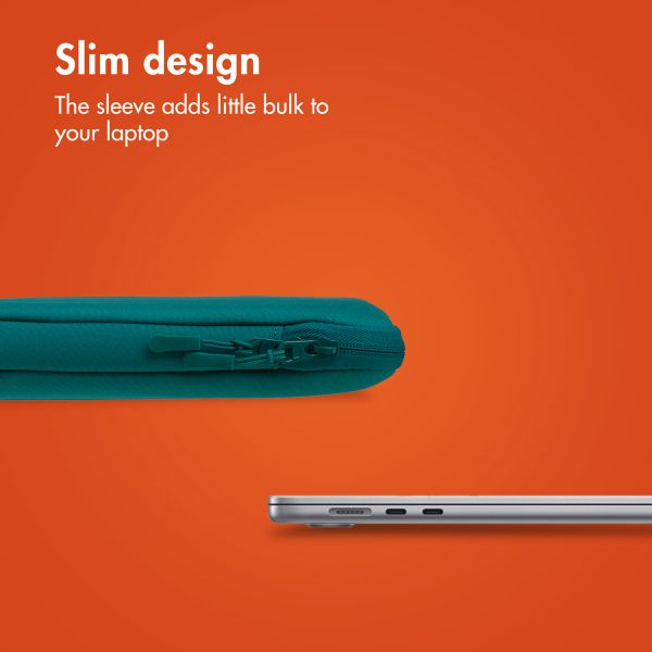 imoshion Laptop sleeve with storage pocket 13 inch - Petrol Green