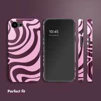 Selencia Vivid Back Cover with MagSafe Apple iPhone 17e / 16e - Wavy Swirl Pink Plum