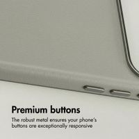 Accezz Leather Back Cover with MagSafe Apple iPhone 18 Pro Max / 17 Pro Max - Light Grey