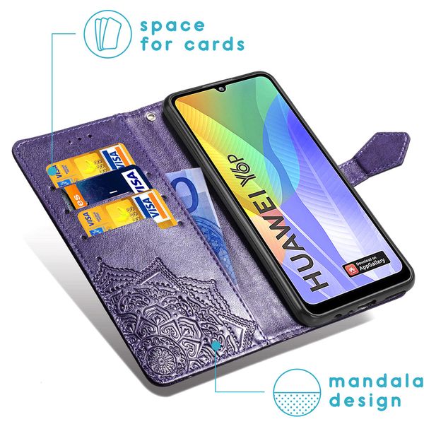 imoshion Mandala Bookcase Huawei Y6p - Paars